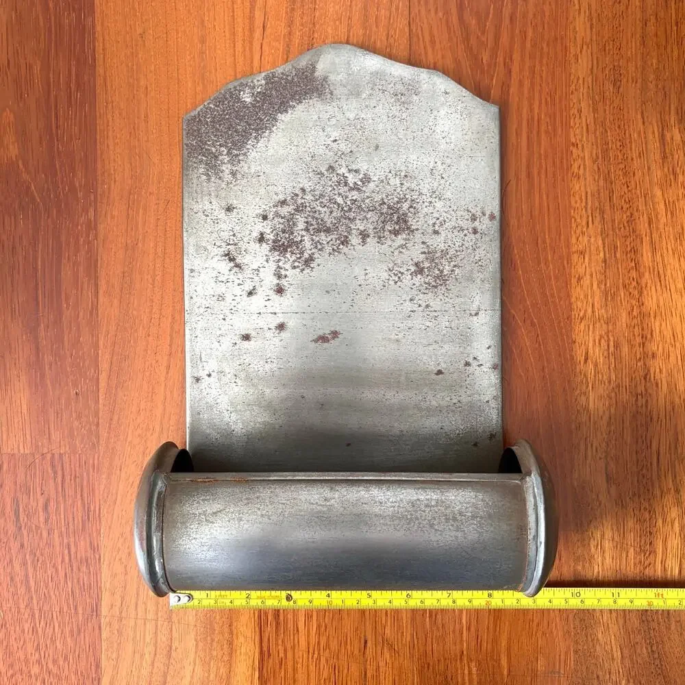 Vintage Metal Match Holder Wall Mount Fireplace Rustic Farmhouse Decor